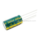 6.3V-450V High Frequency Low Impedance Aluminum Electrolytic Capacitor 16V 2200Uf 10Pcs