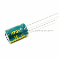 6.3V-450V High Frequency Low Impedance Aluminum Electrolytic Capacitor 16V 470Uf 10Pcs