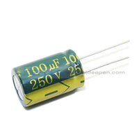 6.3V-450V High Frequency Low Impedance Aluminum Electrolytic Capacitor 250V 100Uf 10Pcs