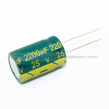 6.3V-450V High Frequency Low Impedance Aluminum Electrolytic Capacitor 25V 2200Uf 10Pcs