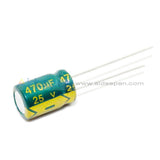 6.3V-450V High Frequency Low Impedance Aluminum Electrolytic Capacitor 25V 470Uf 10Pcs