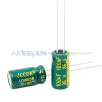 6.3V-450V High Frequency Low Impedance Aluminum Electrolytic Capacitor 35V 100Uf 10Pcs