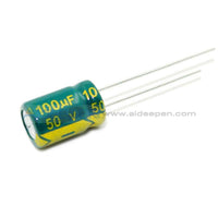 6.3V-450V High Frequency Low Impedance Aluminum Electrolytic Capacitor 50V 100Uf 10Pcs