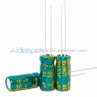 6.3V-450V High Frequency Low Impedance Aluminum Electrolytic Capacitor 50V 10Uf 10Pcs