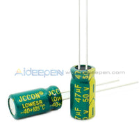 6.3V-450V High Frequency Low Impedance Aluminum Electrolytic Capacitor 50V 47Uf 10Pcs