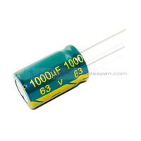 6.3V-450V High Frequency Low Impedance Aluminum Electrolytic Capacitor 63V 1000Uf 10Pcs