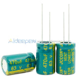 6.3V-450V High Frequency Low Impedance Aluminum Electrolytic Capacitor 63V 470Uf 10Pcs