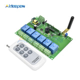 6 Channel Relay Module with Remote Control 110 240V RF Receiver 433MHz Remote Channel Control Switch Relay Board Module