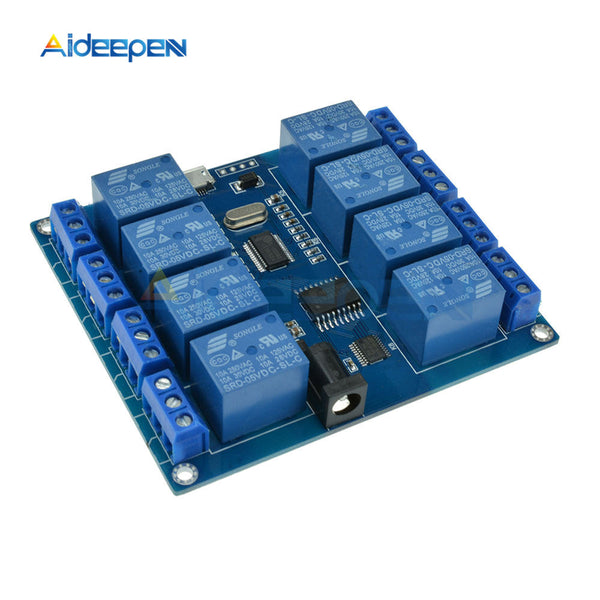 8 Channel 8 CH Relay Module Micro USB Board With Indicator PC Upper Co ...