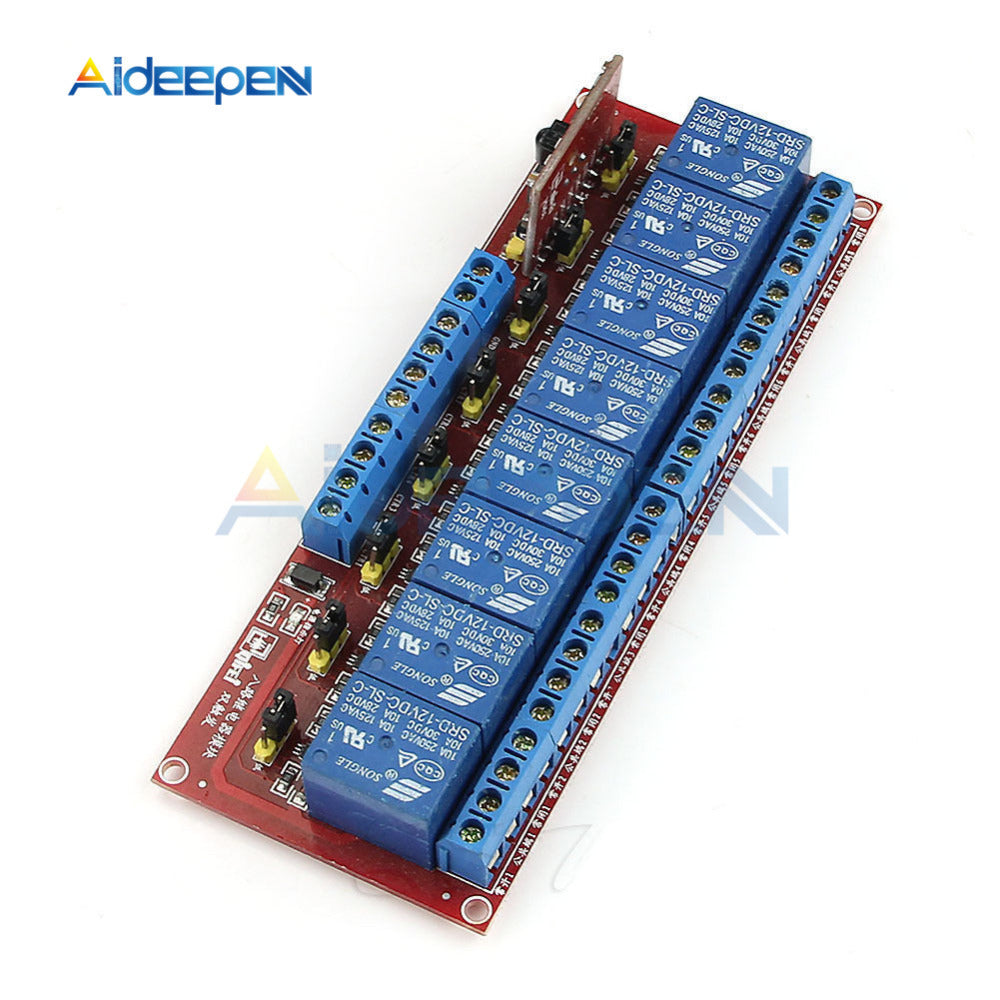 8 Channel DC 12V Multi function Infrared Remote Control Relay Module W ...