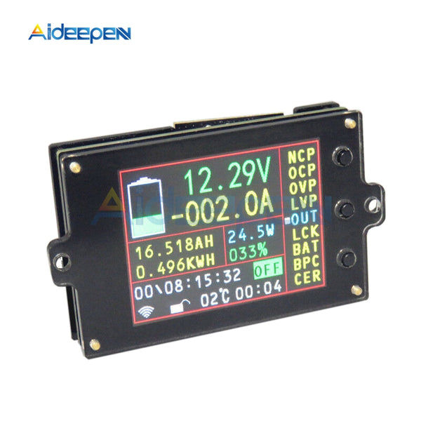 80V 500A Colorful LCD Display Battery Coulomb Counter DC Voltmeter Ammeter Wattmeter Capacity Detector DC Energy Power Meter