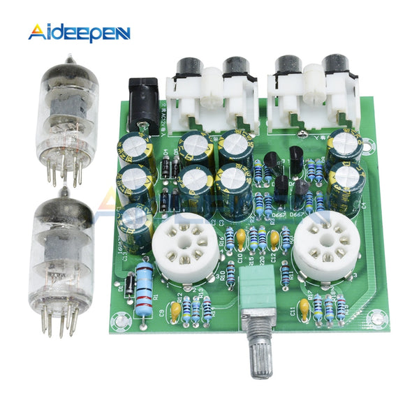 AC 12V 6J1 Tube Fever Pre Amplifier Preamp AMP Pre Amplifier Board Headphone Buffer Module Stereo Potentiometer Valve DIY Kit