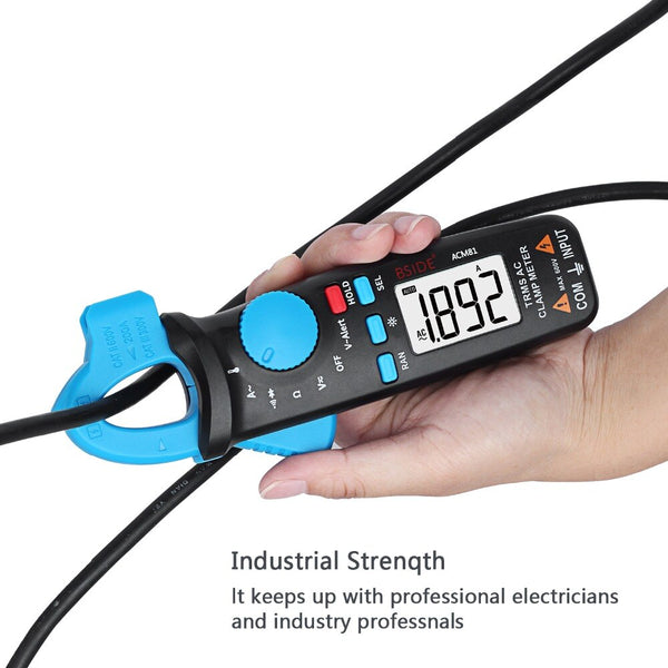 ST201 Automatic Digital Clamp Meter Current Multimeter AC/DC Voltage  Resistance Diode Tester(Blue)