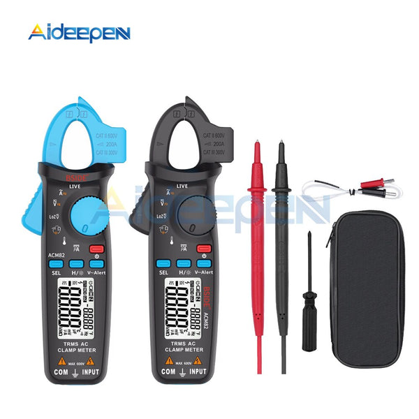 ACM82 High Precision Clamp Meter Auto Range True RMS Current Test Hz Temp Ohm uF V alert Live Check Multimeter with Pocket Clip on AliExpress