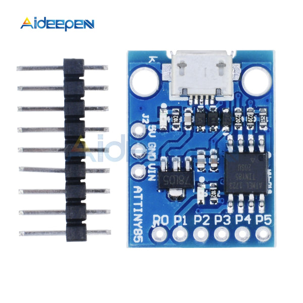 ATtiny ATtiny85 Digispark Kickstarter Blue Micro USB Development Board Module IIC I2C TWI SPI Low Power Microcontroller