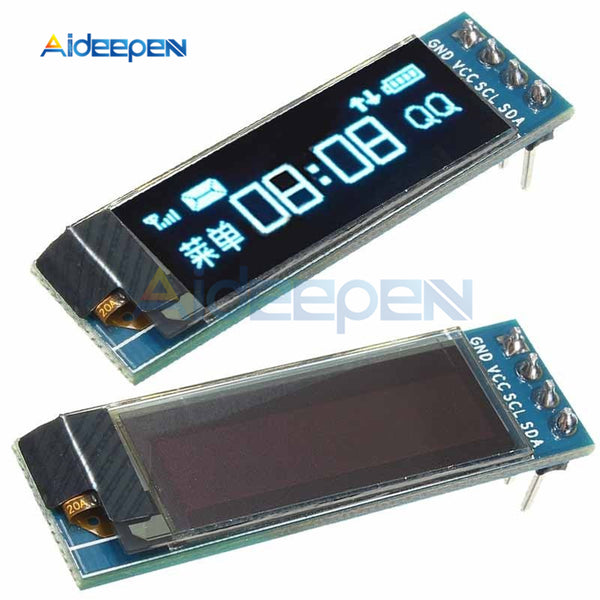 Blue OLED LCD Display DIY Module 0.91 Inch 128x32 IIC I2C SSD1306 Driver IC DC 3.3V 5V For Arduino PIC