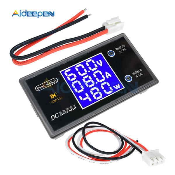 DC Battery Monitor Meter 0-100A - LCD Display For Voltage, Current, Power, Capacity (for Solar, RV, Boat)