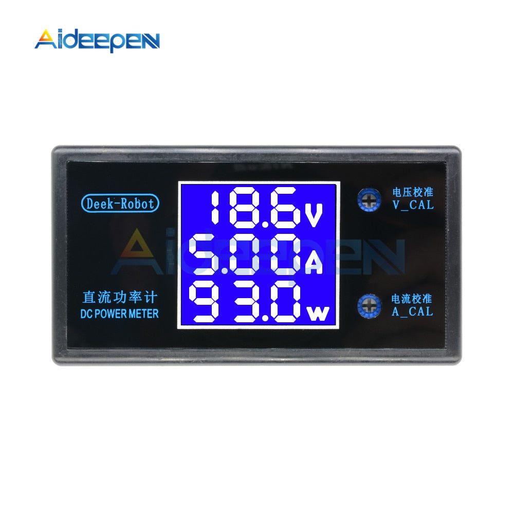 DC 0 50V 5A 250W Digital Voltmeter Ammeter Wattmeter Voltage Tester Cu ...