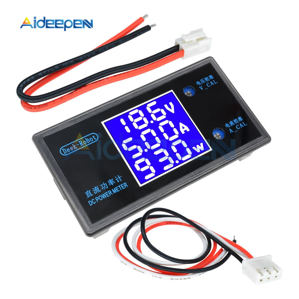 DC 0 50V 5A 250W Digital Voltmeter Ammeter Wattmeter Voltage Tester Cu ...