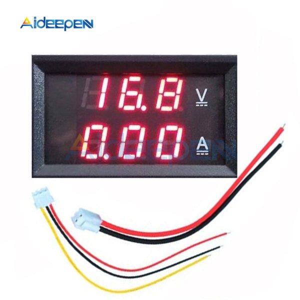 DC 100V 10A LED Digital Voltmeter Ammeter 3 Bit 5 Wires Voltage Meter Current Meter Amp Volt Meter Tester Detector Red Display