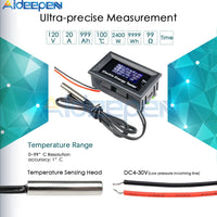 DC 120V 20A LCD Current Meters Digital Voltmeter Ammeter Voltage Wattmeter Tester Indicator Monitor Power Energy Meter Tester