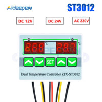 DC 12V 24V AC 110 220V ST3012 LED Digital Dual Thermometer Temperature Controller Thermostat Incubator Microcomputer Dual Probe on AliExpress