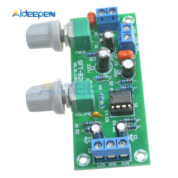 DC 12V 24V Low pass Filter NE5532 Subwoofer Process Pre Amplifier Prea ...
