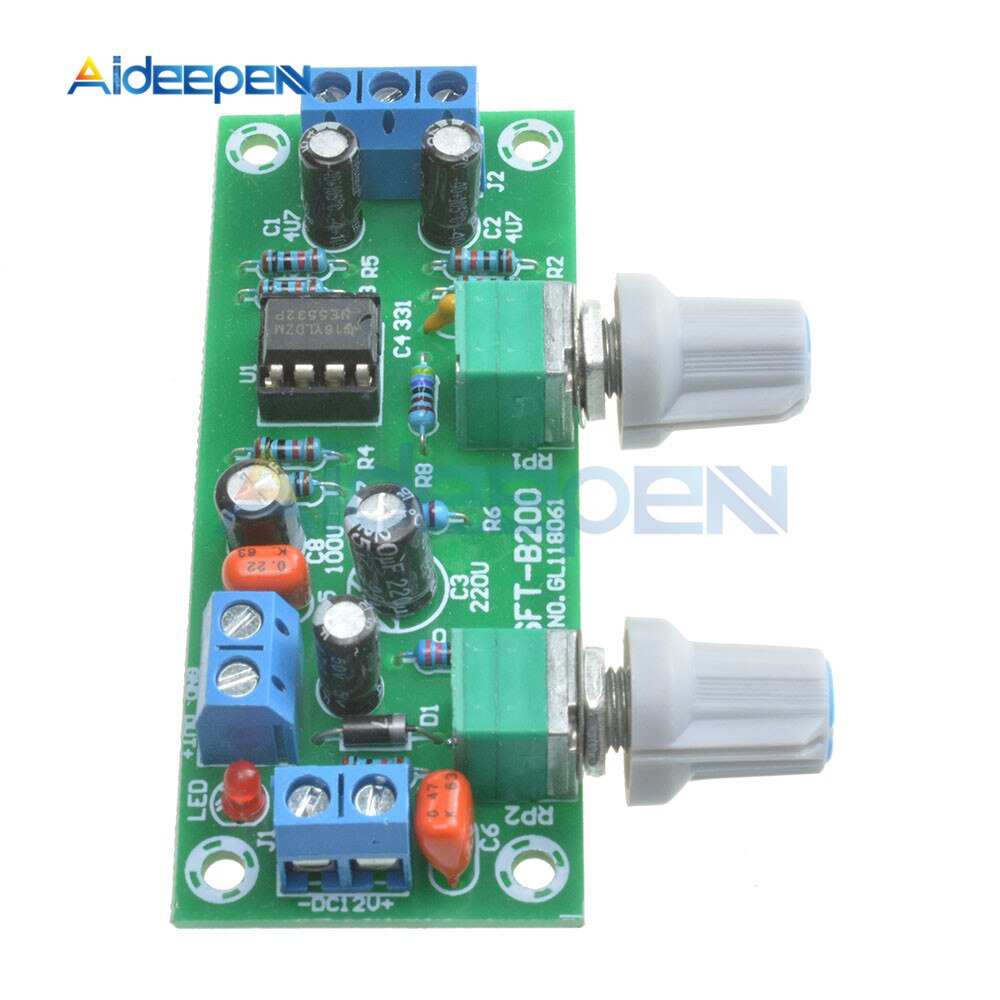 DC 12V 24V Low pass Filter NE5532 Subwoofer Process Pre Amplifier Prea ...