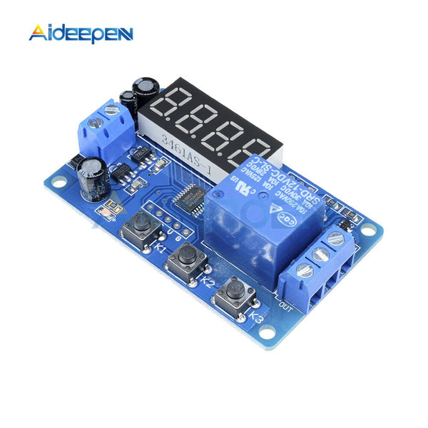 Relay Tube DC 12V 24V Time Delay Relay Module 3 Button 4 Digit Digital Tube Relay ...
