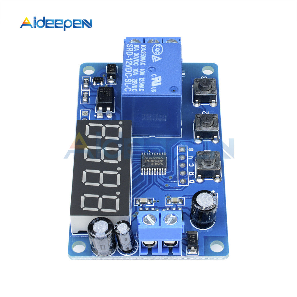 Timer Delay Module Car Power DC 12V 24V Time Delay Relay Module 3 Button 4 Digit Digital Tube Relay ...
