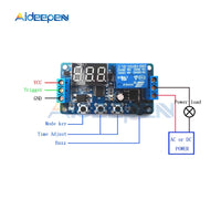 DC 12V Digital LED Display Time Delay Relay Module Board Control Timer Switch Trigger Cycle Module with Car Buzzer PLC Automatio