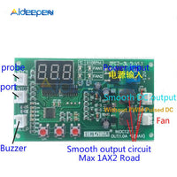 DC 12V Dual Channel 3 wire Fan LED Intelligent Digital Temperature Thermostat Governor Speed Controller Switch Module NTC Sensor