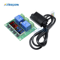 DC 12V LED Digital Temperature Humidity Control Module Thermometer Hygrometer Controller Dual Output Thermostat M452 on AliExpress