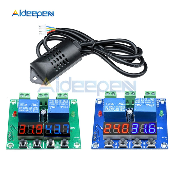 DC 12V LED Digital Temperature Humidity Control Module Thermometer Hygrometer Controller Dual Output Thermostat M452 on AliExpress
