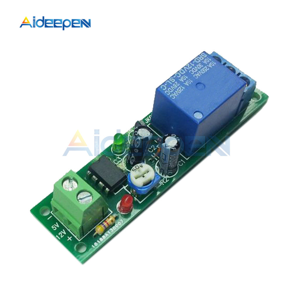 DC 12V Power On Adjustable Delay Disconnect Relay NE555 Monostable Tim ...