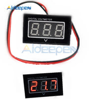 DC 2.5 30V LED Digital Voltmeter Waterproof Voltage Meter Volt Instrument Tool 2 Wires Red Display