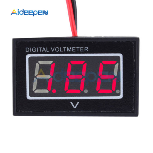 DC 2.5 30V LED Digital Voltmeter Waterproof Voltage Meter Volt Instrument Tool 2 Wires Red Display