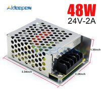 DC 24V 2A 48W Switching Power Adapter 24V 2A 48 Watts Voltage Converter Regulated Switch Power Supply for LED