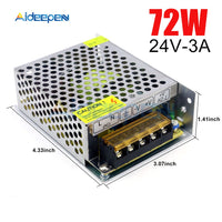 DC 24V 3A 72W Switching Power Adapter 24V 3A 72 Watts Voltage Converter Regulated Switch Power Supply for LED