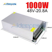 DC 48V 20.8A 1000W Switching Power Adapter 48V 20.8A 1000 Watts Voltage Converter Regulated Switch Power Supply for LED