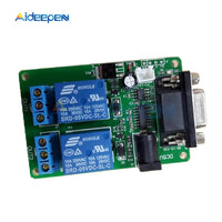 DC 5V 12V 2 Channel RS232 Serial Port Control Relay Switch Board SCM Interface PC Relays DB9 Module
