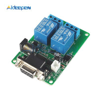 DC 5V 12V 2 Channel RS232 Serial Port Control Relay Switch Board SCM Interface PC Relays DB9 Module
