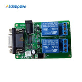 DC 5V 12V 2 Channel RS232 Serial Port Control Relay Switch Board SCM Interface PC Relays DB9 Module