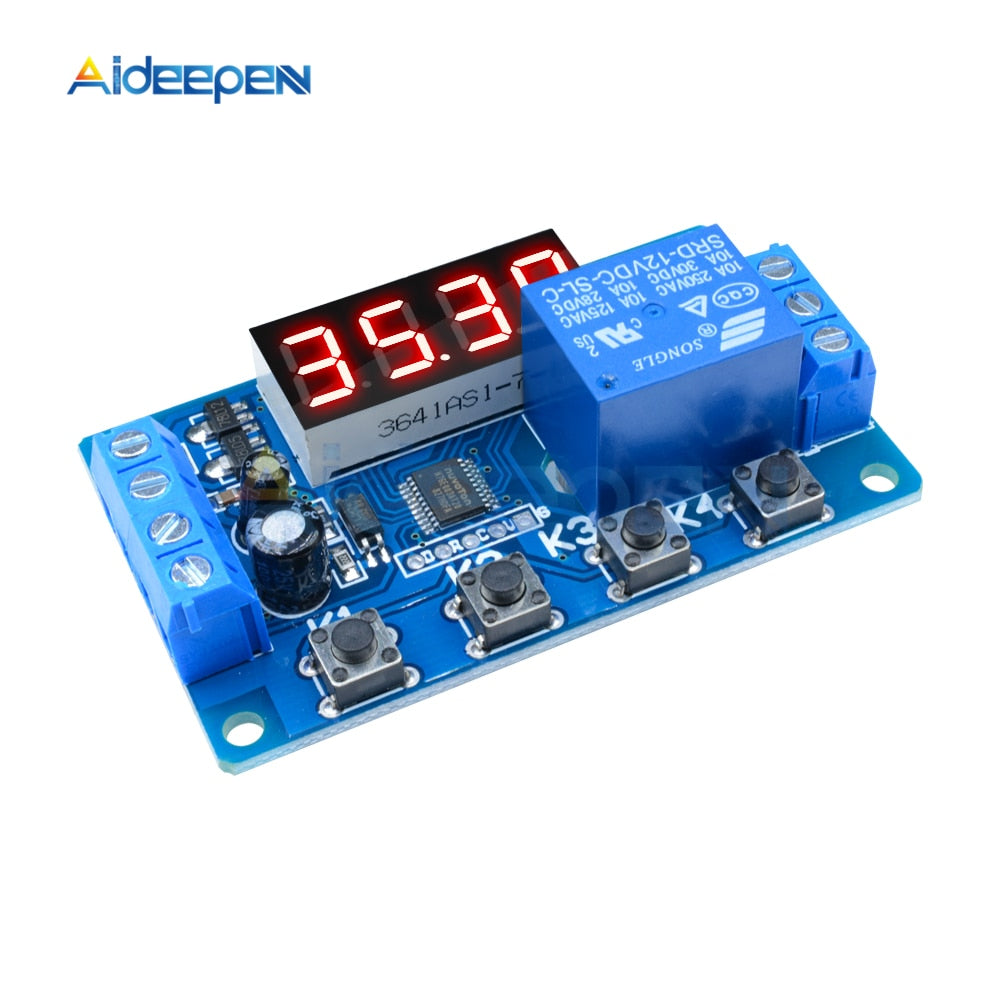 DC 5V 12V 24V 10A Adjustable Time Delay Relay Module LED Digital Timmi ...