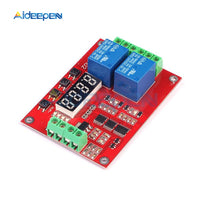 DC 5V 12V 24V 2 Channel Multi Function Relay Module Time Delay Relay Self Lock Cycle Timing Relay Module Timer Control Switch on AliExpress
