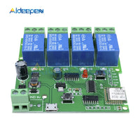 DC 5V 32V 4 Channel Wifi Relay Module Phone APP Wireless Remote Control Switch Self Lock Interlock For Smart Home DC 12V 24V