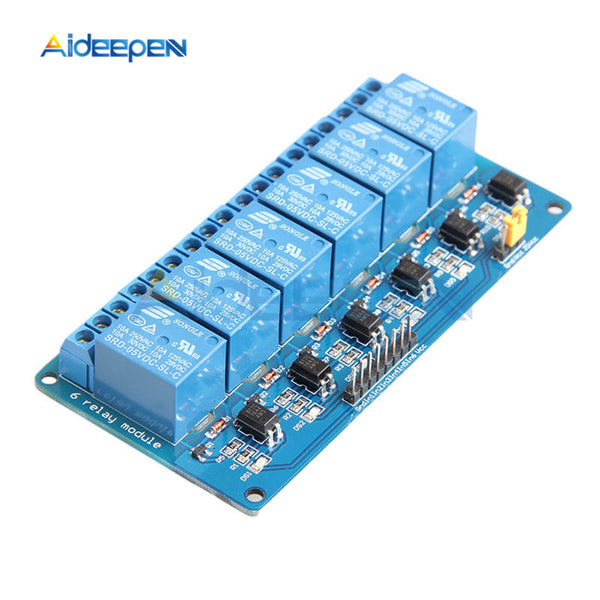 DC 5V 6 Channel Relay Module with Light Coupling Optocoupler Insulation for Arduino Raspberry Pi Expansion Board