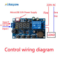 DC 5V Real time Timing Delay Timer Relay Module Switch Control Clock Synchronization Multiple mode control Wiring diagram
