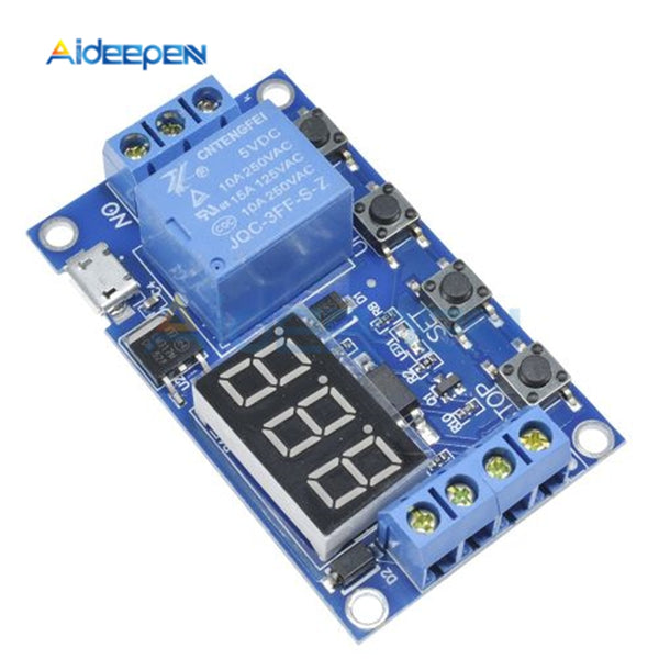 DC 6 30V Support Micro USB 5V LED Display Automation Cycle Delay Timer Control Off Switch Delay Time Relay 6V 9V 12V 24V