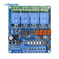 DC 8V 36V 4 Channel Multi function Relay Module Optocoupler Wide Voltage Supply Module Red LED Display 12V 24V